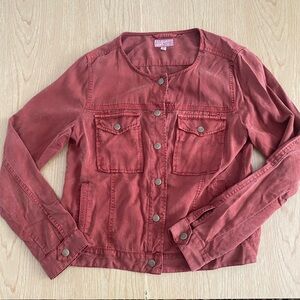 Lucky Brand Women's Rust Jean Jacket snap buttons